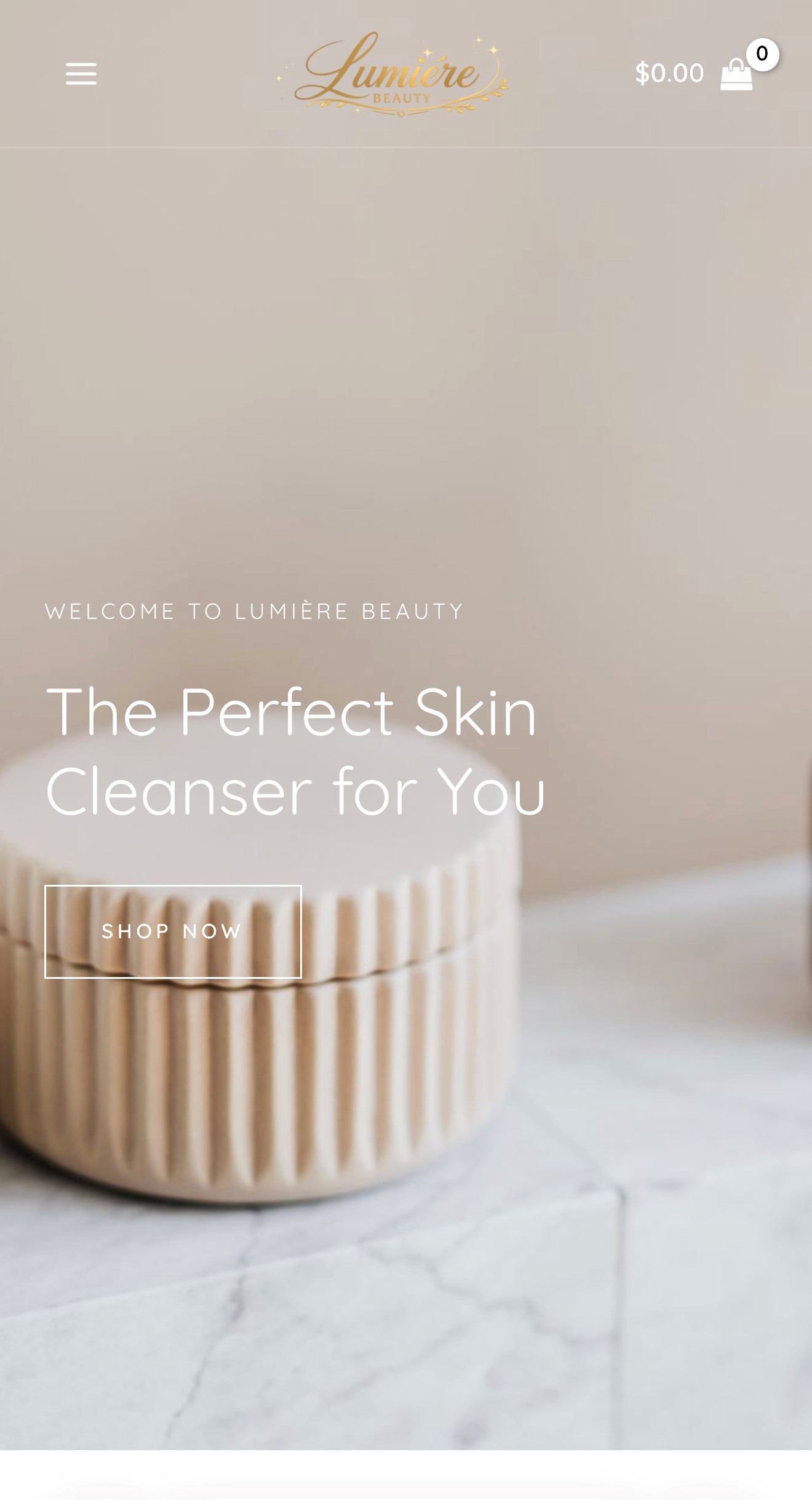Lumi&egrave;re Beauty website on mobile