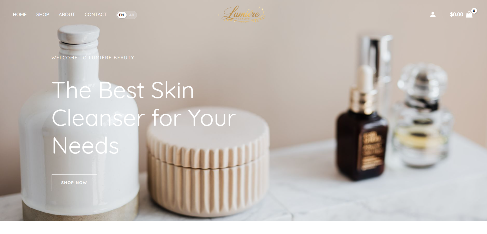 Lumi&egrave;re Beauty website on desktop