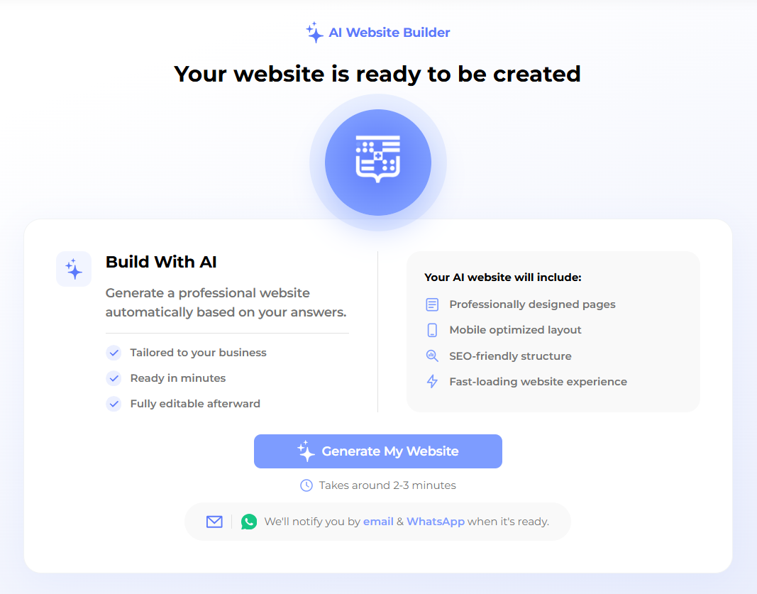 Generate your website